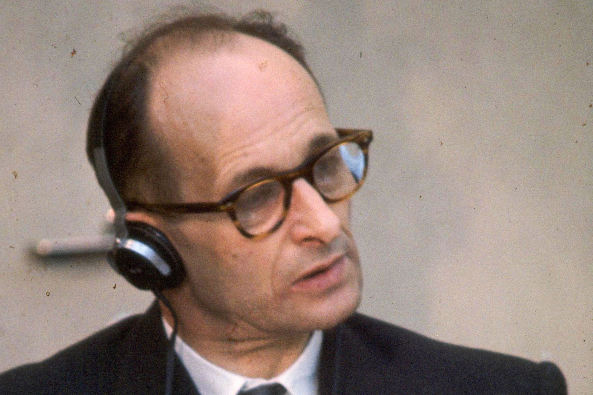 Adolf Eichmann under sin rättegång.