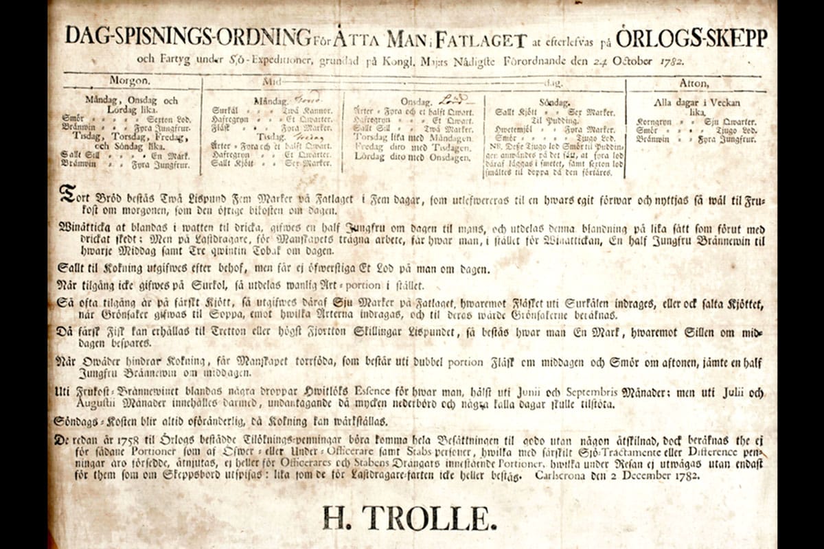 1782 års spisordning för örlogsflottan