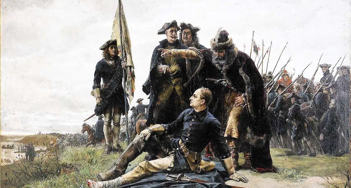 Karl XII och Ivan Mazepa efter slaget vid Poltava