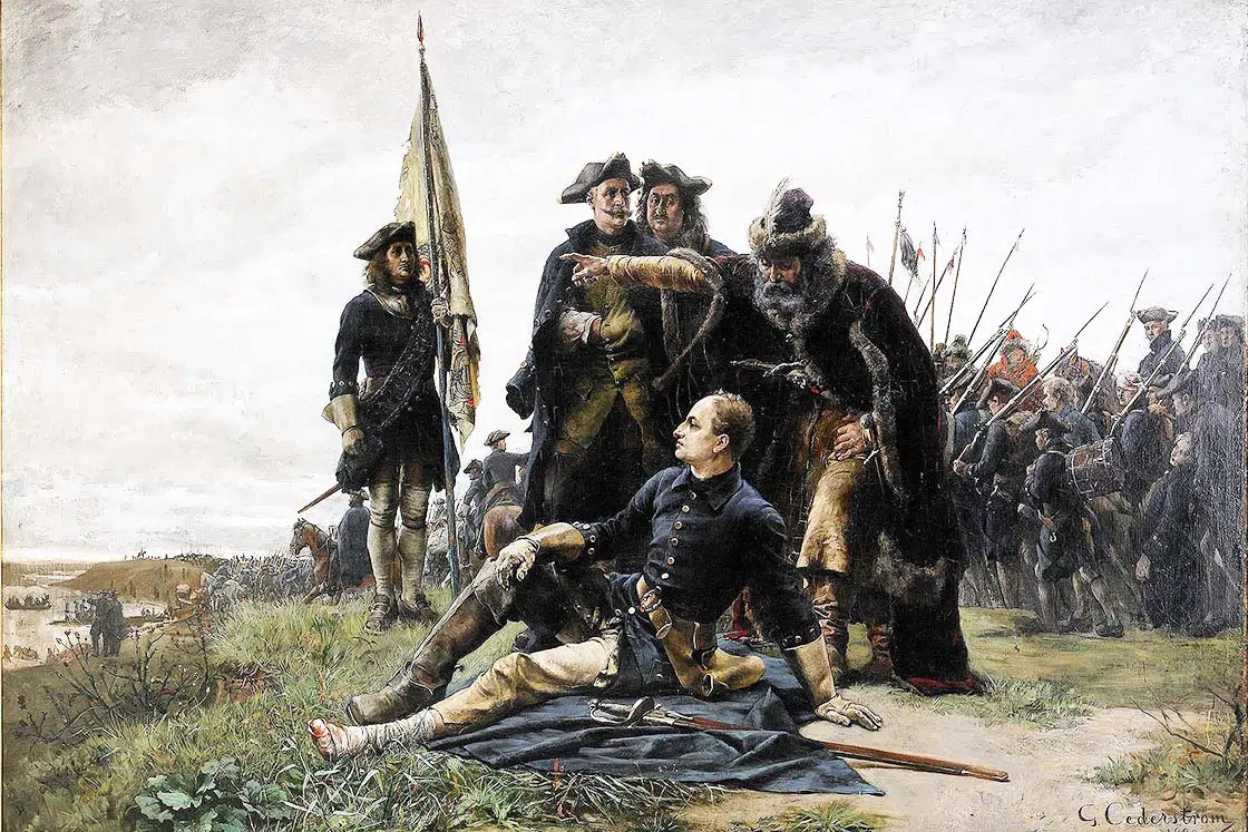 Karl XII och Ivan Mazepa efter slaget vid Poltava