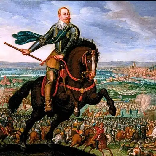 Gustav II Adolf går in i trettioåriga kriget 1630 med en reformerad armé och stark propaganda